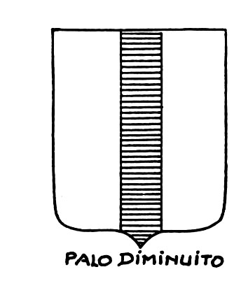 Image of the heraldic term: Palo diminuito